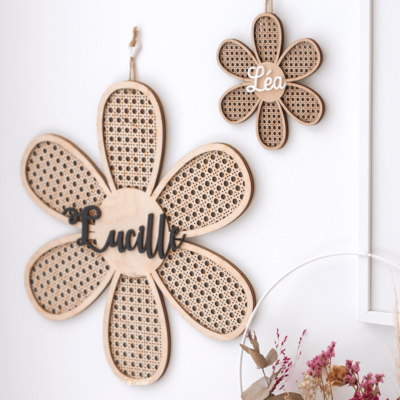 fleur au motif cannage