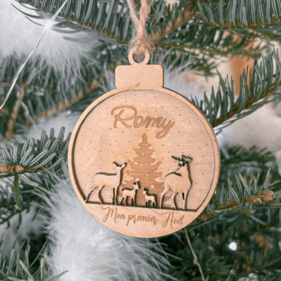 Boule de Noël 2D thème forêt