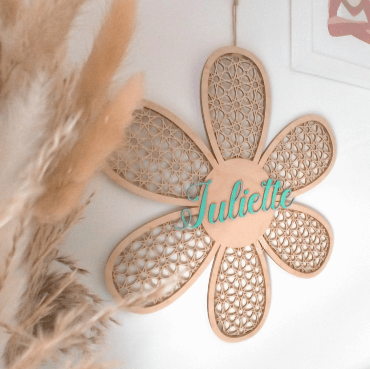 fleur au motif scintillant